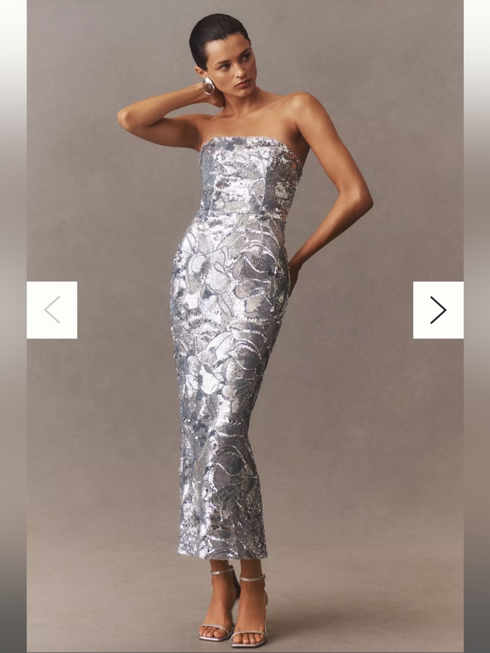 Helsi Leslie Strapless Stretch
Sequin Mesh Midi Dress